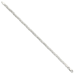 Sterling Silver Fancy Textured Reversible Braided Bracelet QH4926-7.5