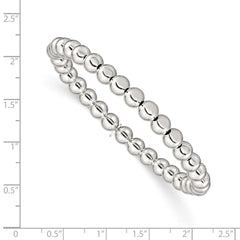 Sterling Silver Polished Bead Stretch Bracelet QH4944