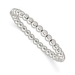 Sterling Silver Polished Bead Stretch Bracelet QH4944