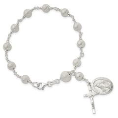 Sterling Silver Polished Laser-cut Rosary Bracelet QH5137-7.75