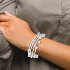 8-9mm Grey Baroque Freshwater Cultured Pearl and Glass Beaded Wrap Bracelet QH5414