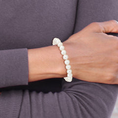 6-7mm White Freshwater Cultured Pearl Stretch Bracelet QH5463
