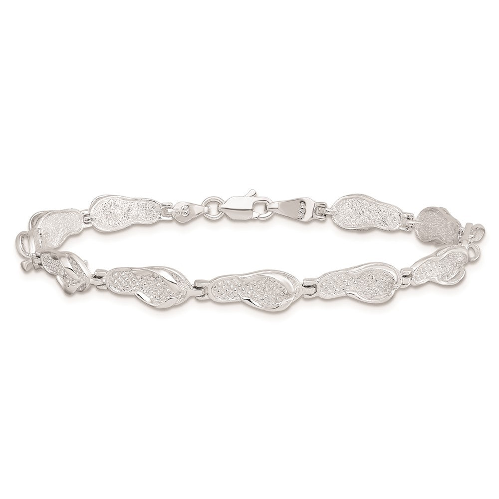 De-Ani Sterling Silver Rhodium-plated Polished Flip-flop Bracelet QH5581-7.25