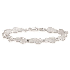 De-Ani Sterling Silver Rhodium-plated Polished Flip-flop Bracelet QH5581-7.25