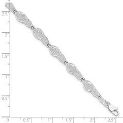 De-Ani Sterling Silver Rhodium-plated Polished Flip-flop Bracelet QH5581-7.25