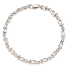 De-Ani Sterling Silver Rhodium-plated Polished Mariners Shackle Link Bracelet QH5589-7.75