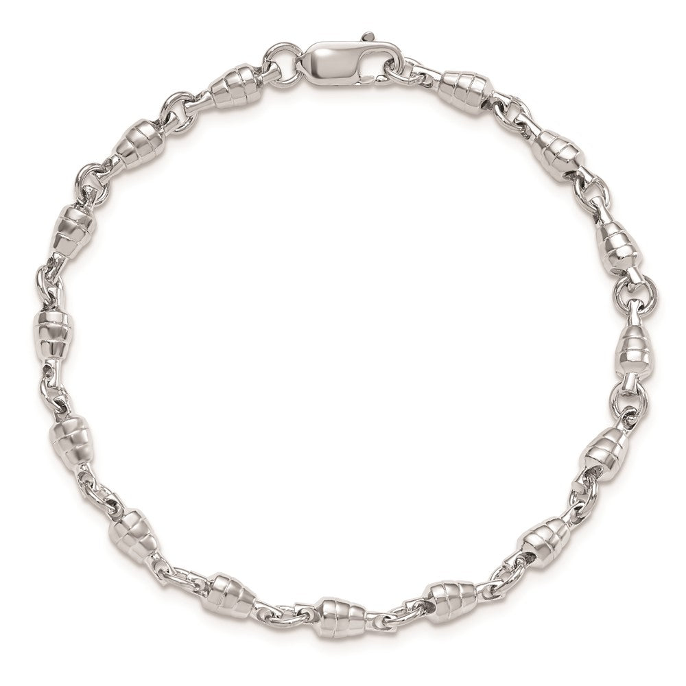 De-Ani Sterling Silver Rhodium-plated Polished Swivel Link Bracelet QH5610-7.5