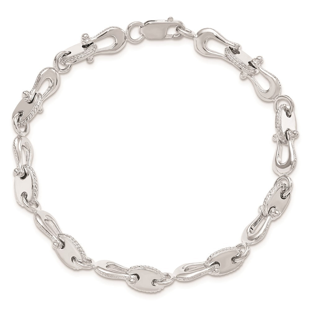 De-Ani Sterling Silver Rhodium-plated Polished Mariners Link Bracelet QH5611-8