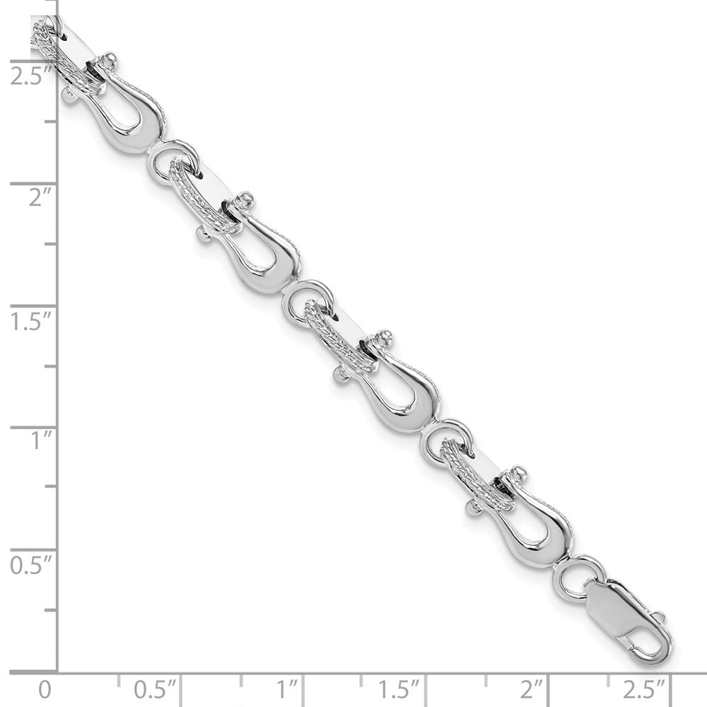 De-Ani Sterling Silver Rhodium-plated Polished Mariners Link Bracelet QH5611-8