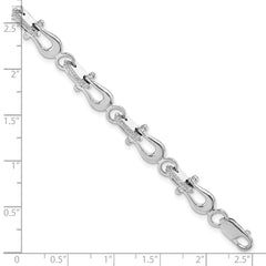 De-Ani Sterling Silver Rhodium-plated Polished Mariners Link Bracelet QH5611-8