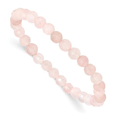 Rose Quartz Faceted 6.50mm Beaded Stretch Bracelet QH5725