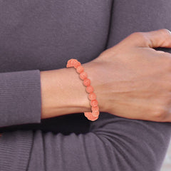 Orange Quartz 8mm Beaded Stretch Bracelet QH5728