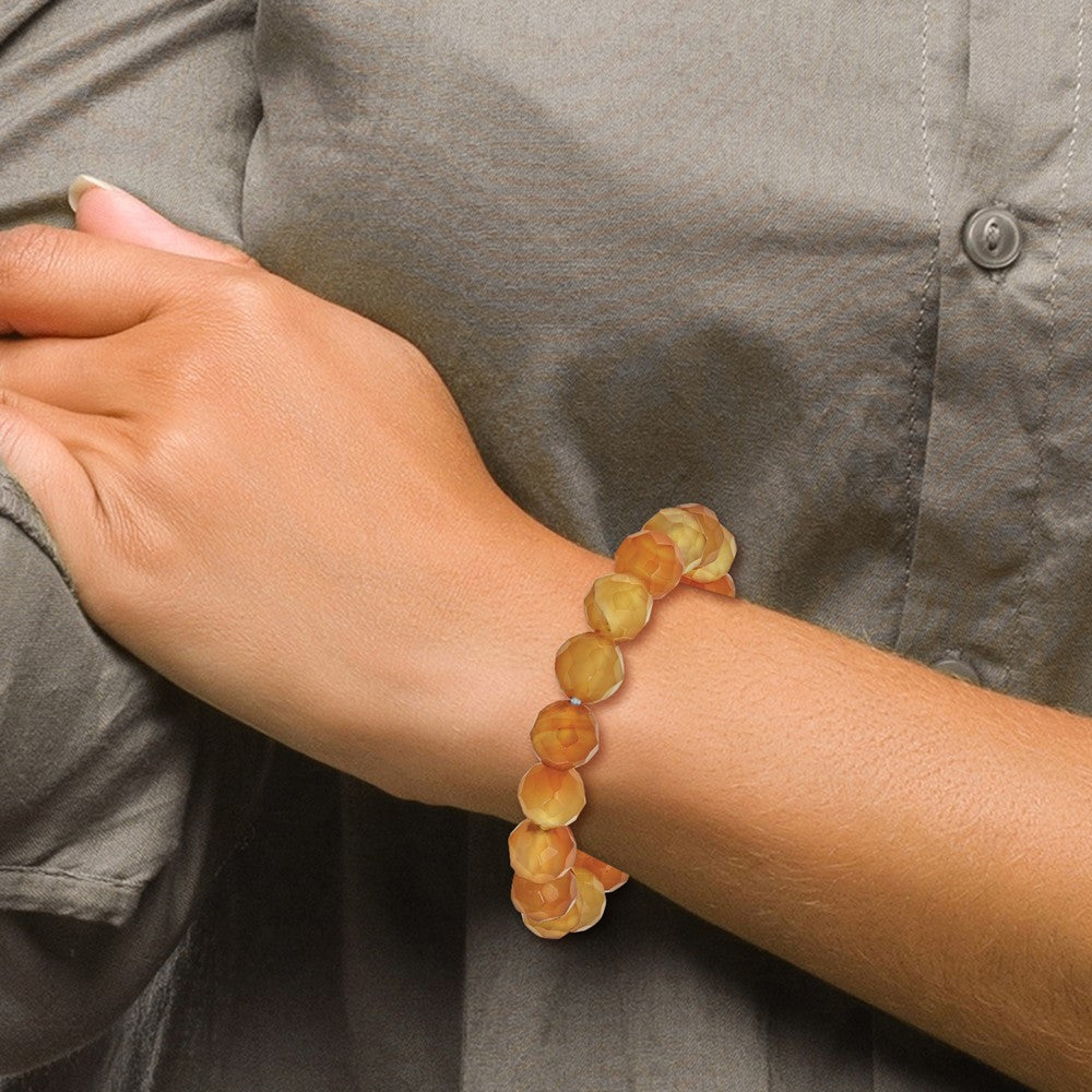 Carnelian 10mm Beaded Stretch Bracelet QH5730