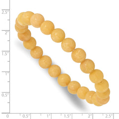 Yellow Jade 8mm Beaded Stretch Bracelet QH5731