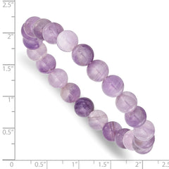 Amethyst 8.50mm Beaded Stretch Bracelet QH5736
