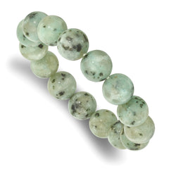 Kiwi Jasper 12mm Beaded Stretch Bracelet QH5751