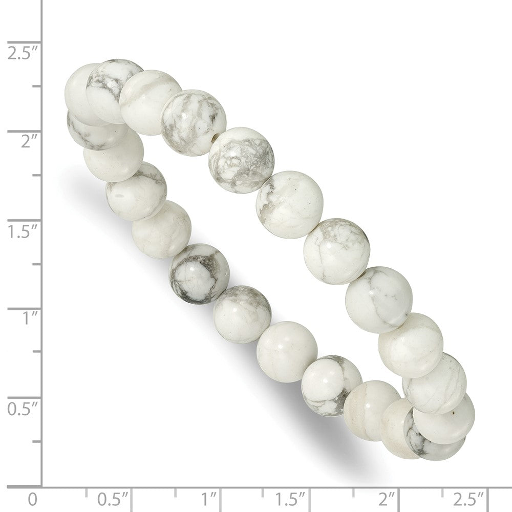 White Howlite 8.50mm Beaded Stretch Bracelet QH5759