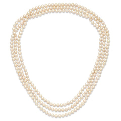 7-8mm White Near-Round Freshwater Cultured Pearl 76 inch Slip on Necklace QH5774