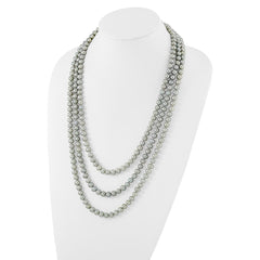 7-8mm Grey Near-Round Freshwater Cultured Pearl 76 inch Slip on Necklace QH5776
