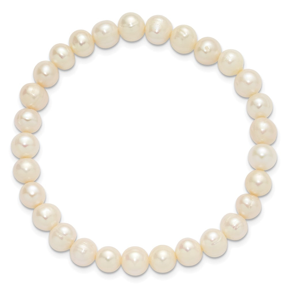 7-8mm Semi-Round Grey/White/Black/Red/Green Freshwater Cultured Pearl Stretch 5-Bracelet Set QH5838