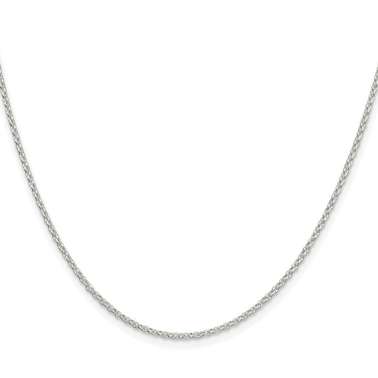 Sterling Silver Rhodium-plated 1.5mm Diamond-cut Cable ChainQHC022R