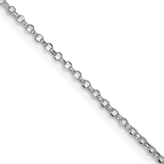 Sterling Silver Rhodium-plated 1.5mm Diamond-cut Cable ChainQHC022R