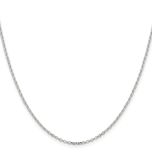 Sterling Silver Rhodium-plated 1.75mm Diamond-cut Cable ChainQHC027R