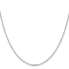 Sterling Silver Rhodium-plated 1.75mm Diamond-cut Cable ChainQHC027R