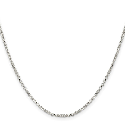 Sterling Silver 2.2mm Diamond-cut Cable Chain w/2in ext.QHC035