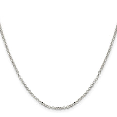 Sterling Silver 2.2mm Diamond-cut Cable Chain w/2in ext.QHC035