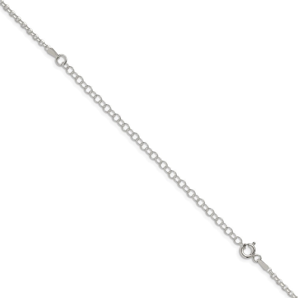 Sterling Silver 2.2mm Diamond-cut Cable Chain w/4in ext.QHC035