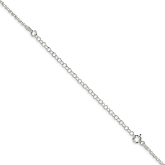 Sterling Silver 2.2mm Diamond-cut Cable Chain w/4in ext.QHC035