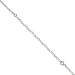 Sterling Silver 2.2mm Diamond-cut Cable Chain w/4in ext.QHC035