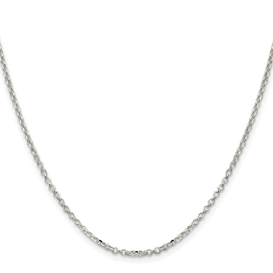 Sterling Silver Rhodium-plated 2.2mm Diamond-cut Cable ChainQHC035R