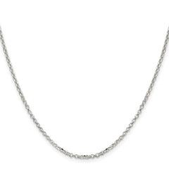 Sterling Silver Rhodium-plated 2.2mm Diamond-cut Cable ChainQHC035R