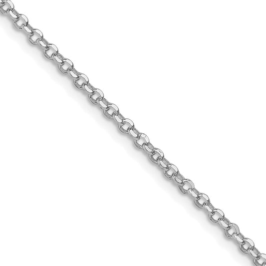 Sterling Silver Rhodium-plated 2.2mm Diamond-cut Cable ChainQHC035R