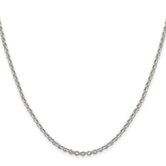 Sterling Silver Rhodium-plated 2.6mm Diamond-cut Cable ChainQHC045R