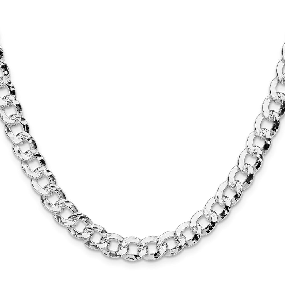Sterling Silver 7.6mm Hammered Curb ChainQHCB180