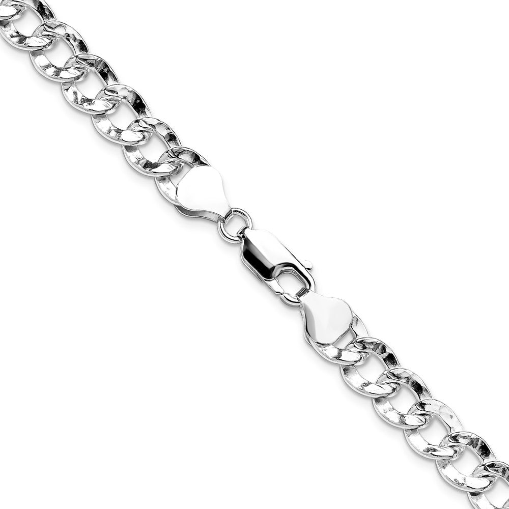 Sterling Silver 7.6mm Hammered Curb ChainQHCB180