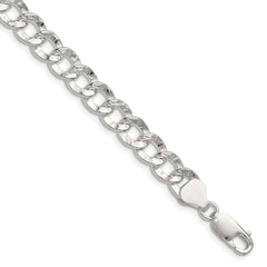 Sterling Silver 7.6mm Hammered Curb Chain QHCB180-8