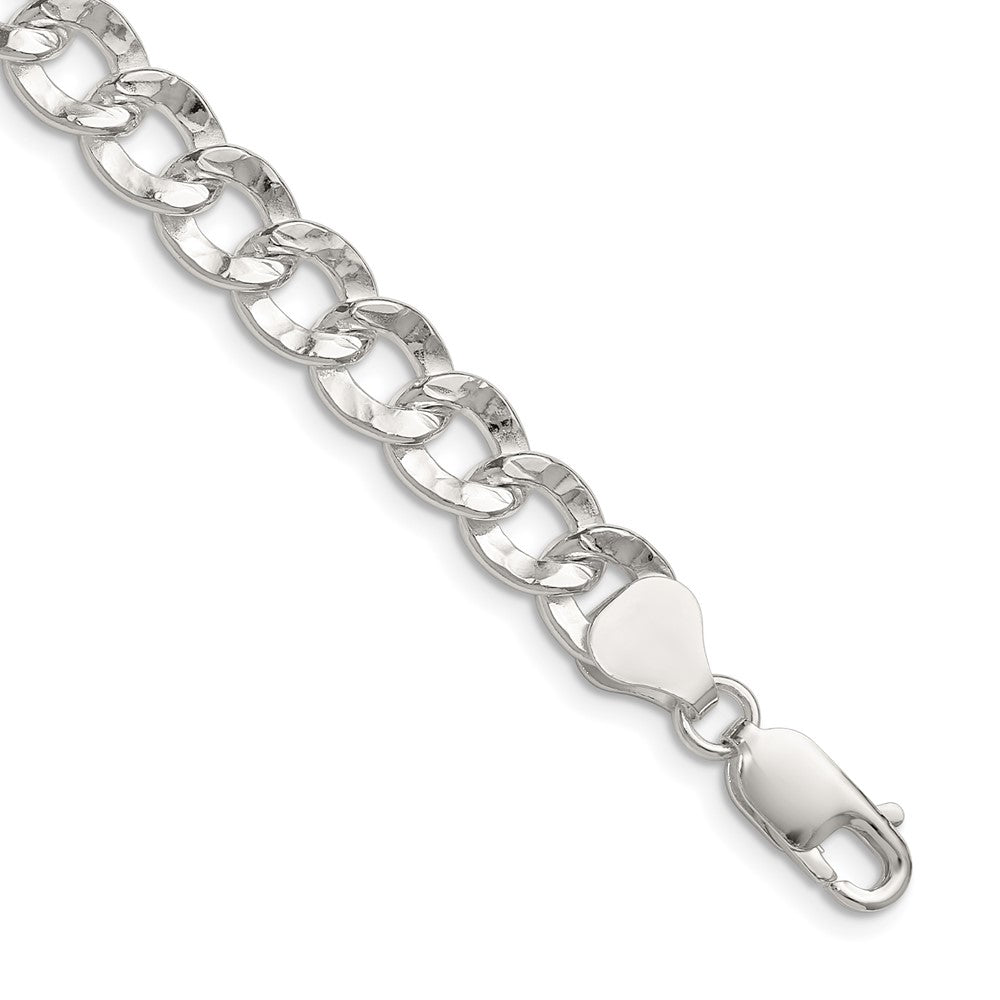 Sterling Silver 7.6mm Hammered Curb ChainQHCB180