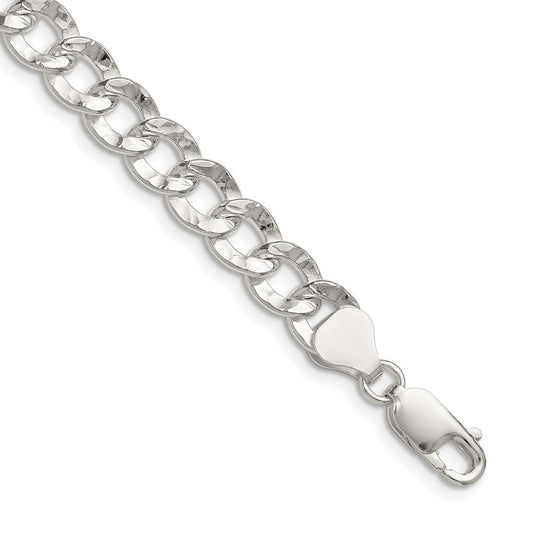 Sterling Silver 7.6mm Hammered Curb ChainQHCB180