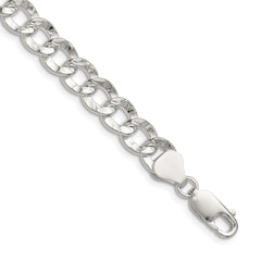 Sterling Silver 7.6mm Hammered Curb ChainQHCB180