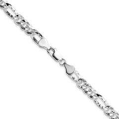 Sterling Silver 6.3mm Hammered Figaro ChainQHF150