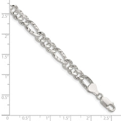 Sterling Silver 6.3mm Hammered Figaro Chain QHF150-8