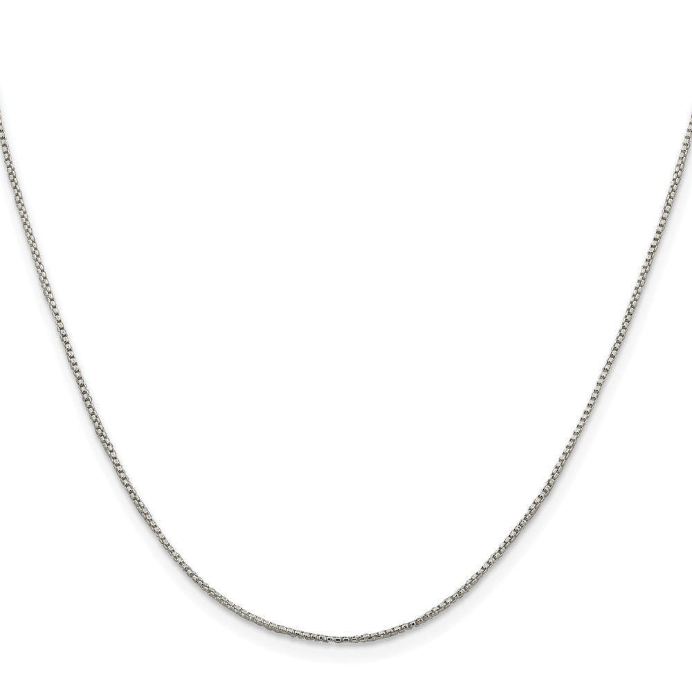 Sterling Silver Rhodium-plated 1mm Round Box ChainQHX019R