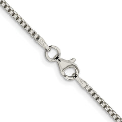 Sterling Silver Rhodium-plated 1.75mm Round Box ChainQHX035R