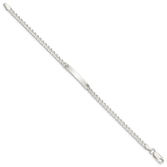 Sterling Silver Polished Engraveable Curb Link ID Bracelet QID101-7