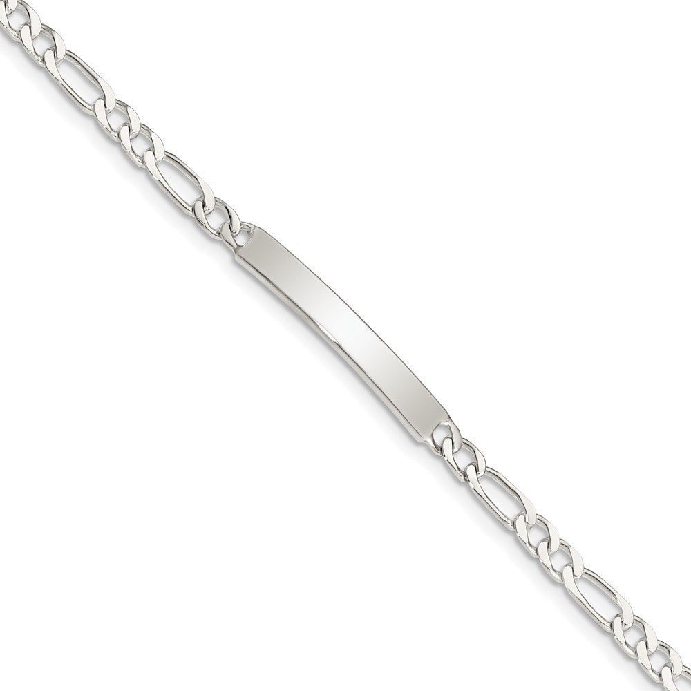 Sterling Silver Engraveable 6 in. Figaro Link ID Bracelet QID105-6