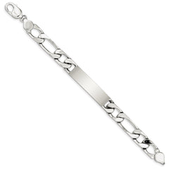 Sterling Silver 8.5 inch Polished Engraveable Figaro Link ID Bracelet QID111